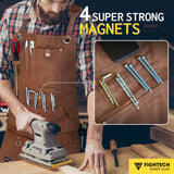 FIGHTECH® Waxed Canvas Apron with Tool Pockets | Work Apron w Kevlar Stitching | Woodworking Shop Apron | Adjustable M-XXL (Brown, Canvas) FIGHTECH