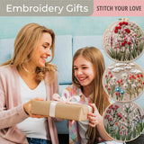 Univigo Embroidery Kit 3 Sets Embroidery Stitch Practice Kit for Handicraft Lover Cross Stitch Kits with Embroidery Cloth Hoop Color Threads Scissors Univigo