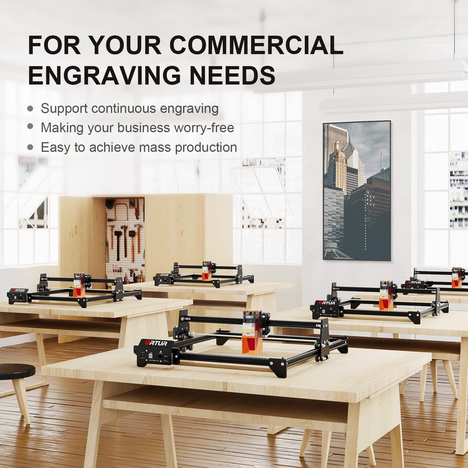 ORTUR Laser Engraver, Laser Master 2 S2 LF, 5.5W Output Laser Engraving Cutting Machine, 0.17 * 0.25mm Fixed-Focus Compressed Spot Eye Protection Ortur