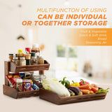 HOLANA Acacia Wood Fruit Basket - 3-Tier Fruit Bowl for Kitchen Counter, Extra Large 16x12.5x18 in, Fruteros Para Cocina, Fruit and Vegetable Storage HOLANA