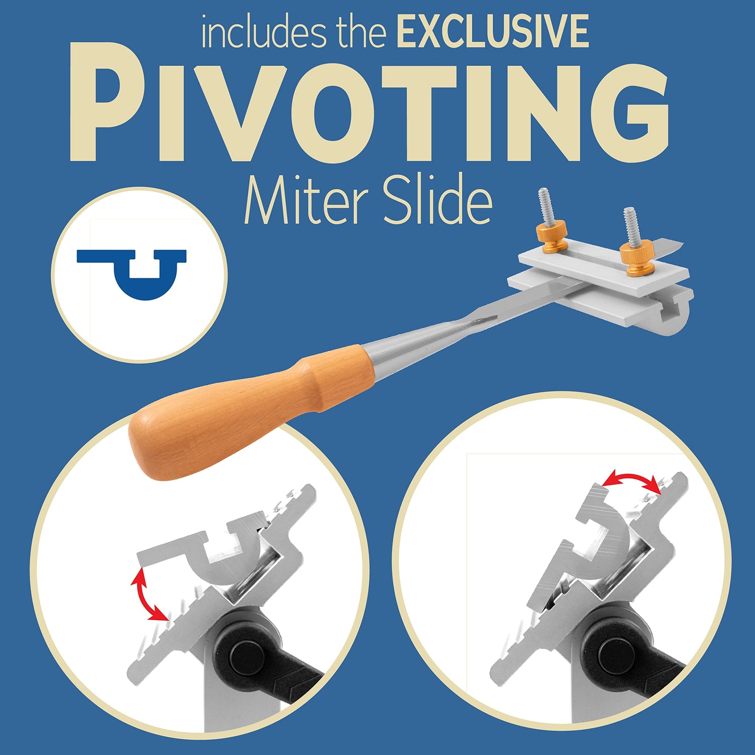 Adjustable Replacement Tool Rest Sharpening Jig for 6 inch or 8 inch Bench Grinders and Sanders • Includes a Pivoting Miter Slide and Flat Miter Peachtree Woodworking Supply