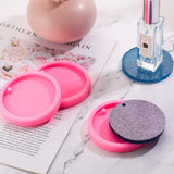 Boao 4 Pieces Resin Round Silicone Keychain Mold Silicone Circle Pendant Clay Mold for DIY Homemade Chocolate Dessert Boao