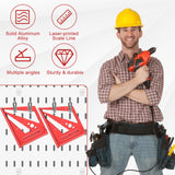 3D Multi-Angle Measuring Ruler, Aluminum Alloy Imperial Woodworking Square Ruler, Precise 22.5°- 90° Drawing Liner Scriber, with Wrench, for Janoiuc