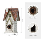 Glitzhome GH90086 Hanging Distressed Wooden Garden Cottage Birdhouse, White glitzhome
