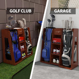 SuniBoxi Golf Bag Organizer, Premium Wooden Golf Storage Rack, Stylish Heavy-Duty Golf Bag Storage Rack for Garage, Indoor Spaces, Basements, and SuniBoxi