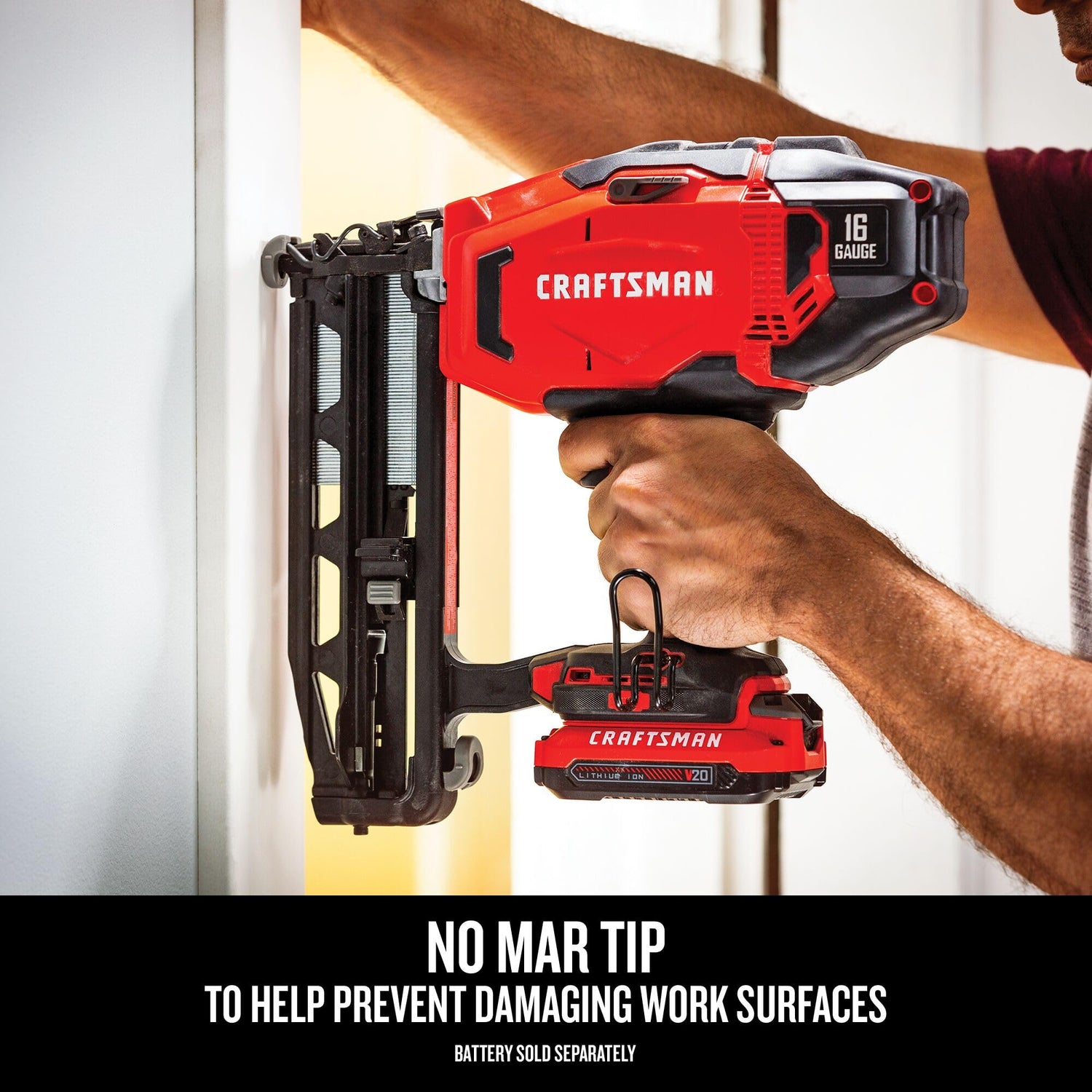 CRAFTSMAN V20 Cordless Finish Nailer, 16 Gauge, Bare Tool Only (CMCN616B) Craftsman