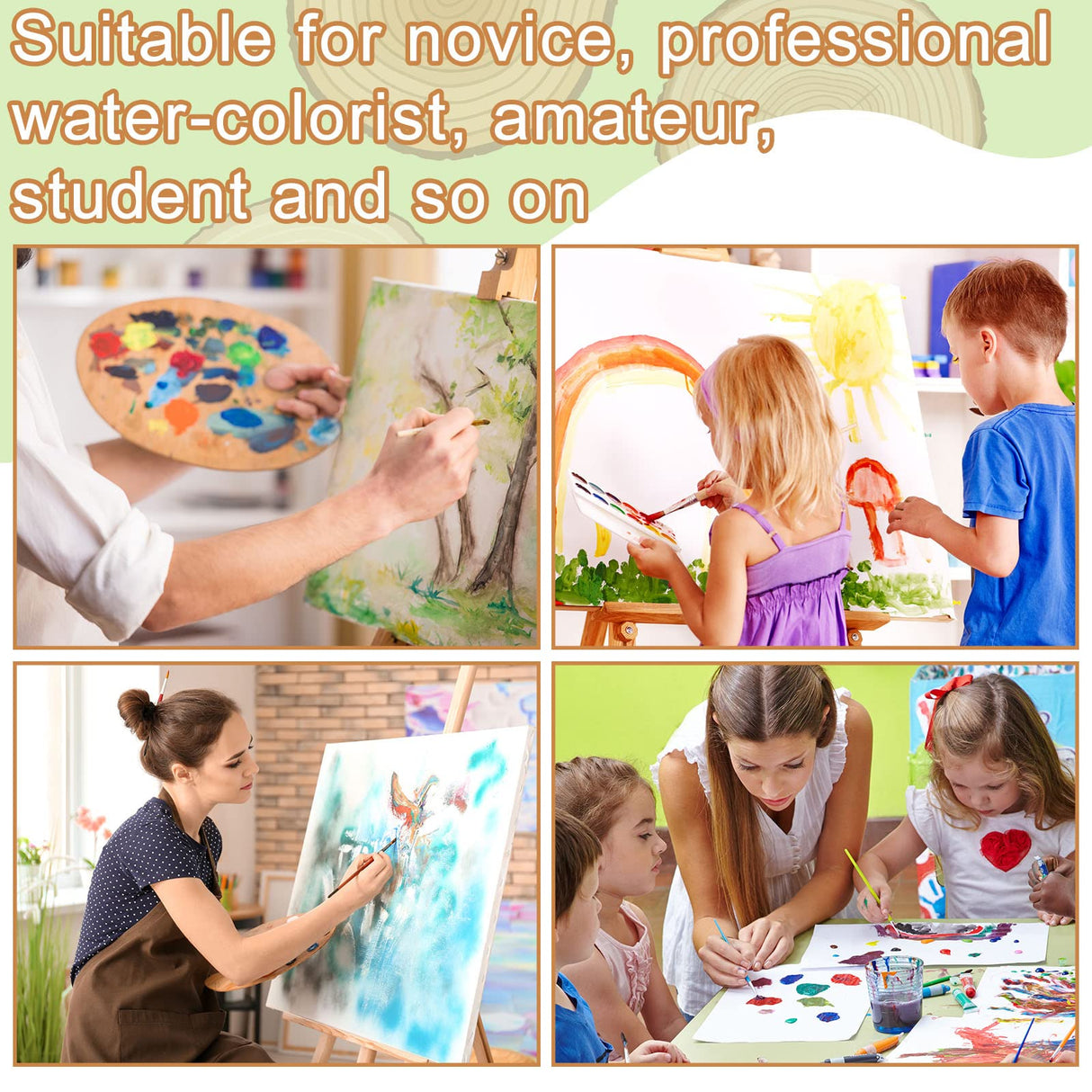 60 Sheets Watercolor Paper 230 GSM White Cold Press Paper Pack for Kid Child Watercolor Drawing Student Artist (Cold Press,4 x 4 Inch) TecUnite