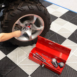 BIG RED ATB213R Torin 16" Portable Metal Tool Box Hip Roof Style Storage Organizer with Metal Latch Closure, Red BIG RED