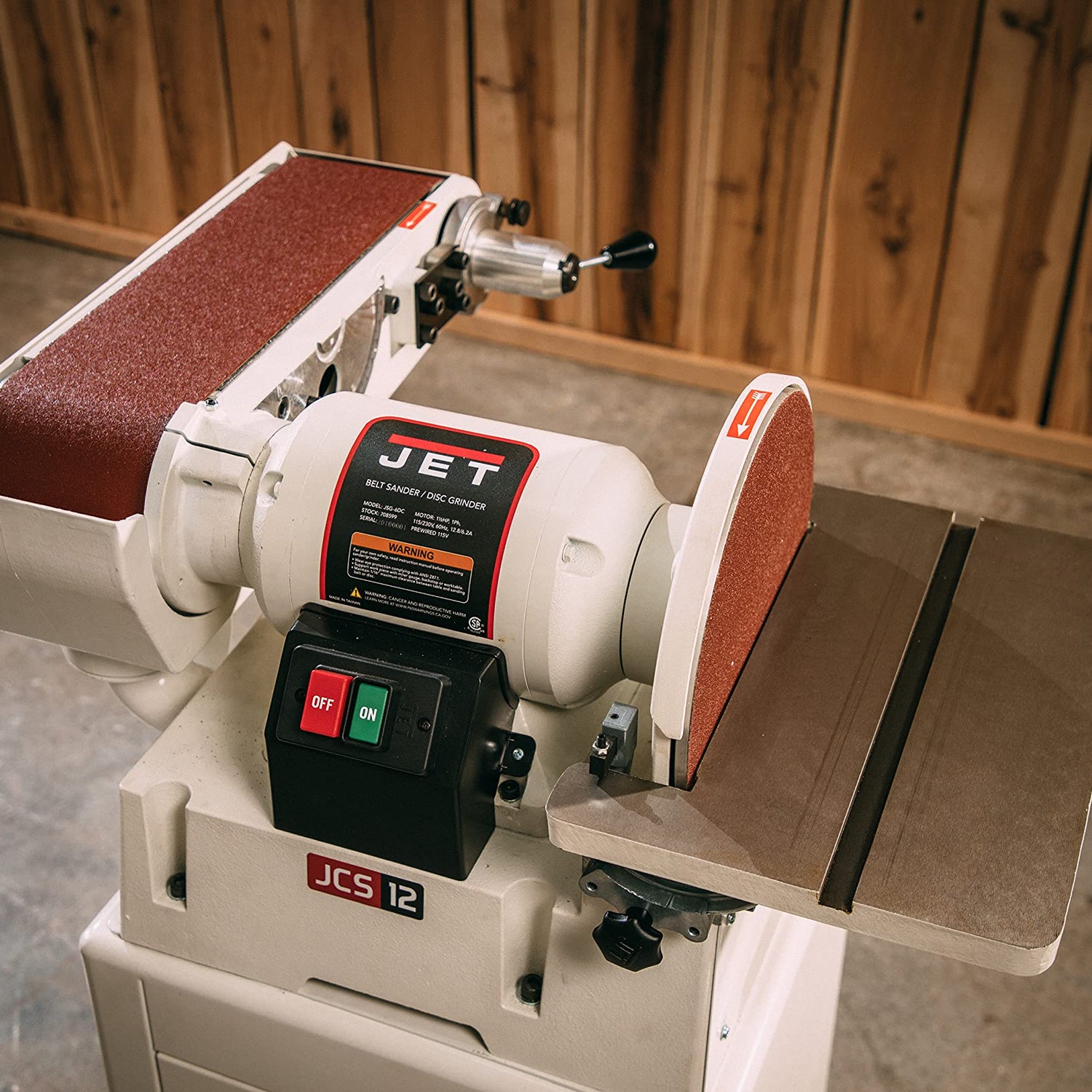 JET 6" x 48" Belt and 12" Disc Sander with Closed Stand, 1-1/2 HP, 1Ph 115/230V (JSG-6CS) Jet
