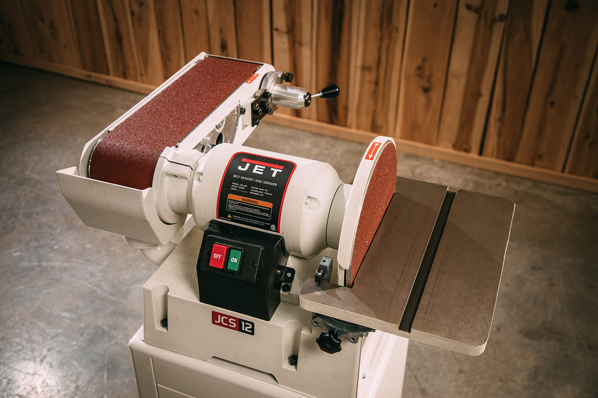 JET 6" x 48" Belt and 12" Disc Sander with Closed Stand, 1-1/2 HP, 1Ph 115/230V (JSG-6CS) Jet