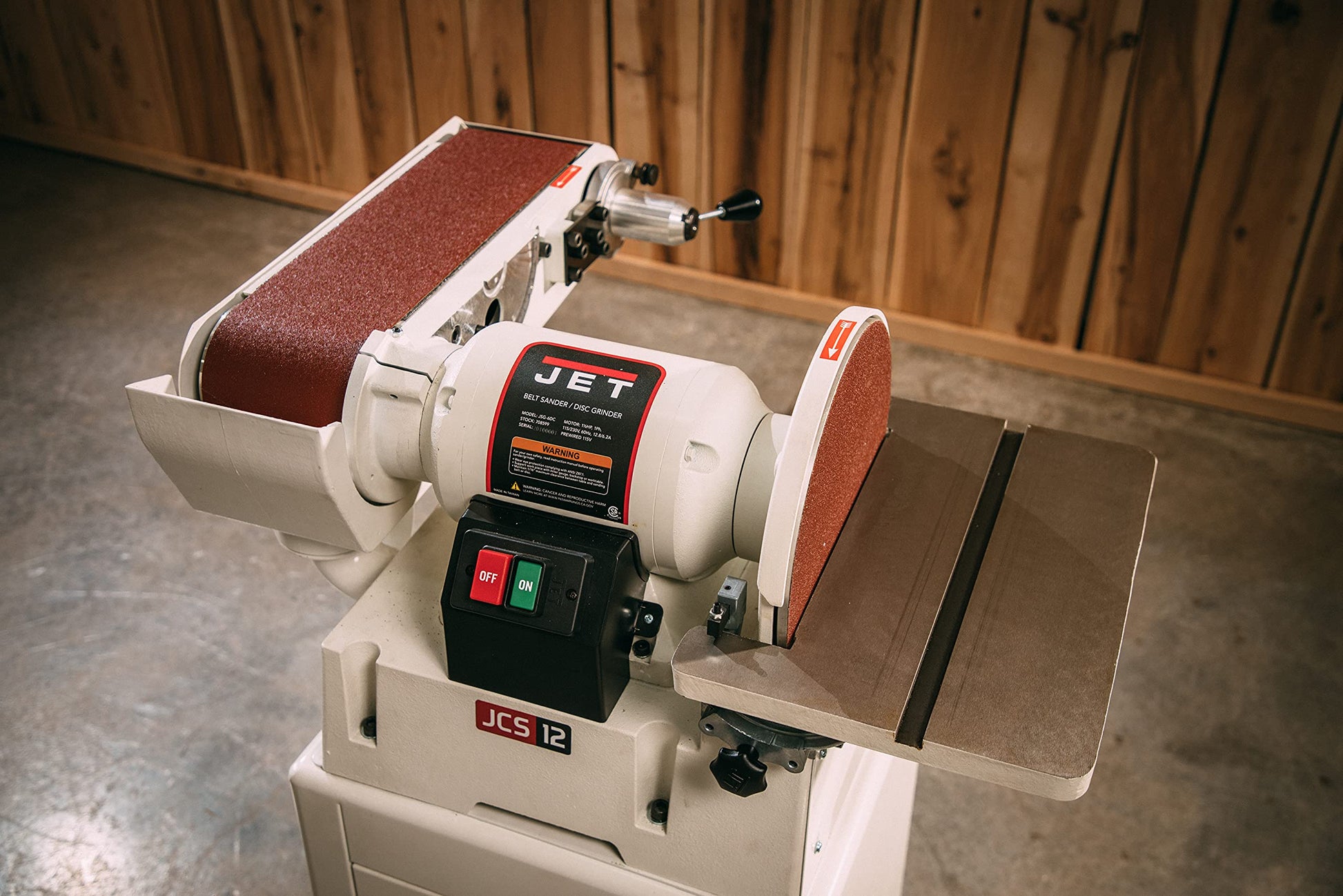 JET 6" x 48" Belt and 12" Disc Sander with Closed Stand, 1-1/2 HP, 1Ph 115/230V (JSG-6CS) - WoodArtSupply