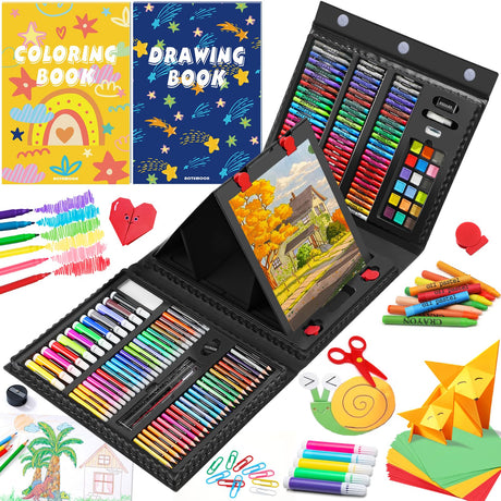 All in One Arts and Crafts for Kids, Art Kit for Drawing Coloring Paper Cutting and Origami, Art Set for Kids Girls Boys Teens Beginners, Art AOTEMOON