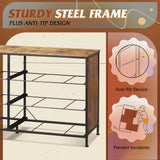 WLIVE Wide Fabric Dresser, 6 Drawer Dresser TV Stand for 60" TV, Dressers Bedroom Furniture Large Storage Tower Unit with Fabric Bins, Dresser for WLIVE