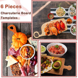 Frienda 6 Pcs Charcuterie Board Template Acrylic Router Template Cutting Board Template for Woodworking Thick Handle Template with 3 Pens Angled Frienda