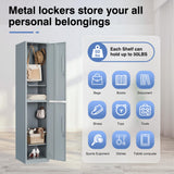 LISSIMO Metal Locker for Employees,Lockable Storage Cabinet with 2 Doors and Hooks,71 Inch Steel Storage Locker for Home Gym Office School LISSIMO