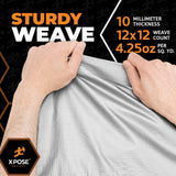Heavy Duty Poly Tarp - 12' x 20' - 10 Mil Thick Waterproof, UV Blocking Protective Cover - Reversible Silver and Black - Laminated Coating - Grommets Xpose Safety