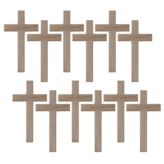 12 Pack: 8”; Wood Cross by Make Market® - WoodArtSupply