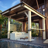 Joyside Cedar Wood Gazebo 10 ft. x 12 ft. - Patio Wood Gazebo with Cedar Frame and Metal Steel Roof Panels, Hardtop Gazebo for Patio Lawn Deck and Joyside