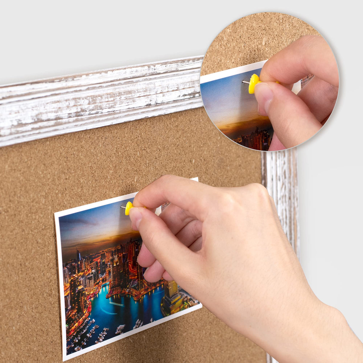 Board2by Cork Board Bulletin Board 24 x 18 Inches, White Wood Framed Corkboard, Office Board for Wall Decorative, Large Wall Mounted Notice Pin Board Board2by