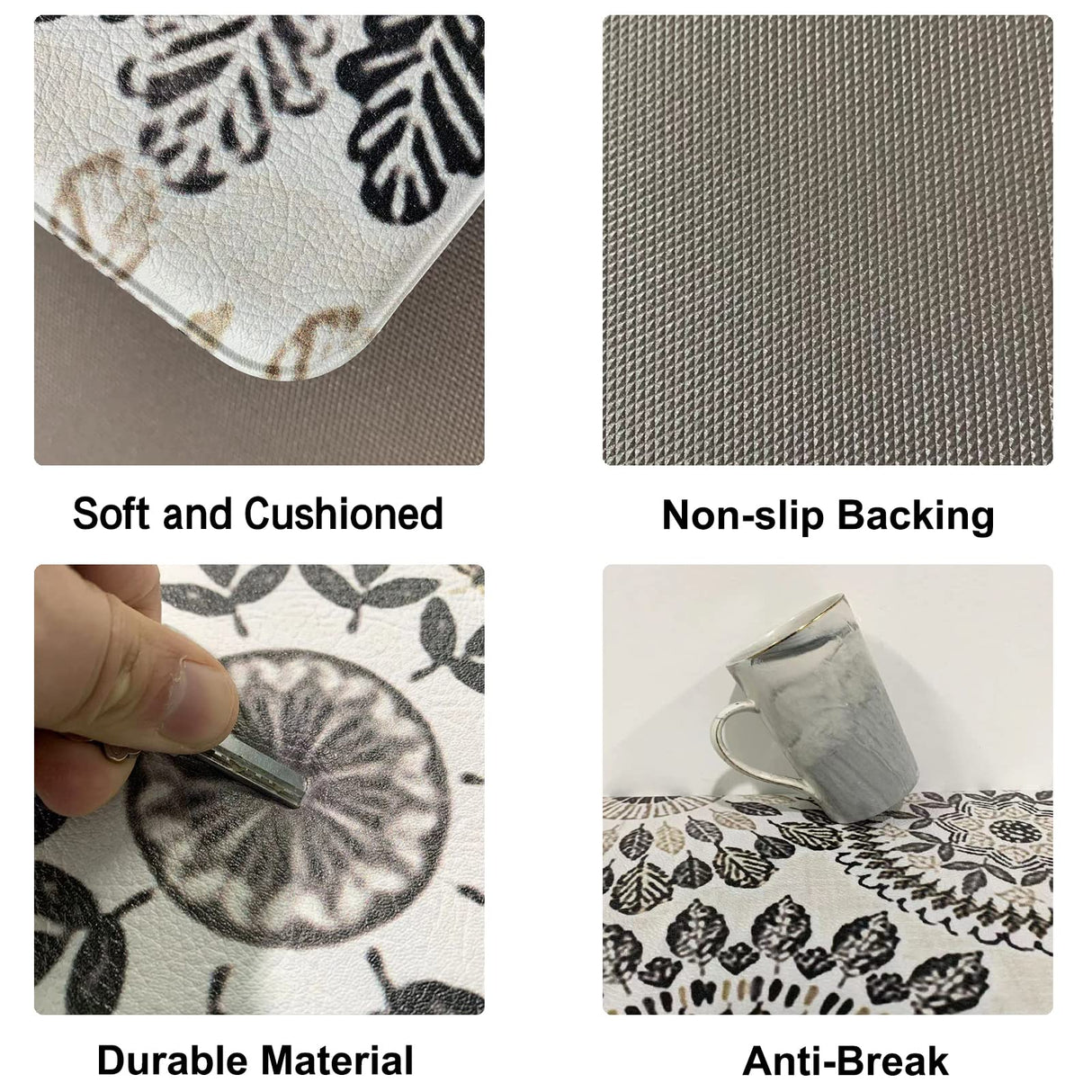 Sofort Kitchen Mat, Cushioned Anti Fatigue Kitchen Rug Set, 2 Pieces Non Slip Waterproof Kitchen Mats for Floor, Comfort Heavy Duty Standing Mat for Sofort