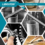Libraton 31PCs Metal File Set, Metal Files, Metal Files for Steel, 12 Needle Files with Case, Riffler File, 12 Sandpapers, Steel Brush, File Sets for LIBRATON