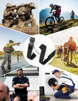 JUKMO Tactical Belt, Military Hiking Rigger 1.5" Nylon Web Work Belt with Heavy Duty Quick Release Buckle (Black, Medium) JUKMO