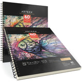 ARTEZA Mixed Media Sketchbook, 11 x 14 Inches, Pack of 2, 110lb/180gsm Mixed Media Paper, 120 Sheets, Spiral-Bound Multi Media Pads, Art Supplies for ARTEZA