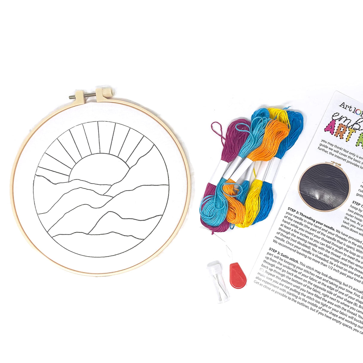 Art 101 Crafts Embroidery Art Kit, Multicolor, 6/Carton (40066) Art 101 USA