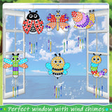 6 Pack Spring Arts Crafts Animals Gem Diamond Suncatcher Wind Chime Crafts for Kids DIY Spring Diamond Painting Wind Chime Gifts Exchange for Kids Qyeahkj