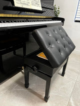 CPS Imports Genuine Leather Adjustable Artist Piano Bench Stool in Ebony with Music Storage CPS Imports