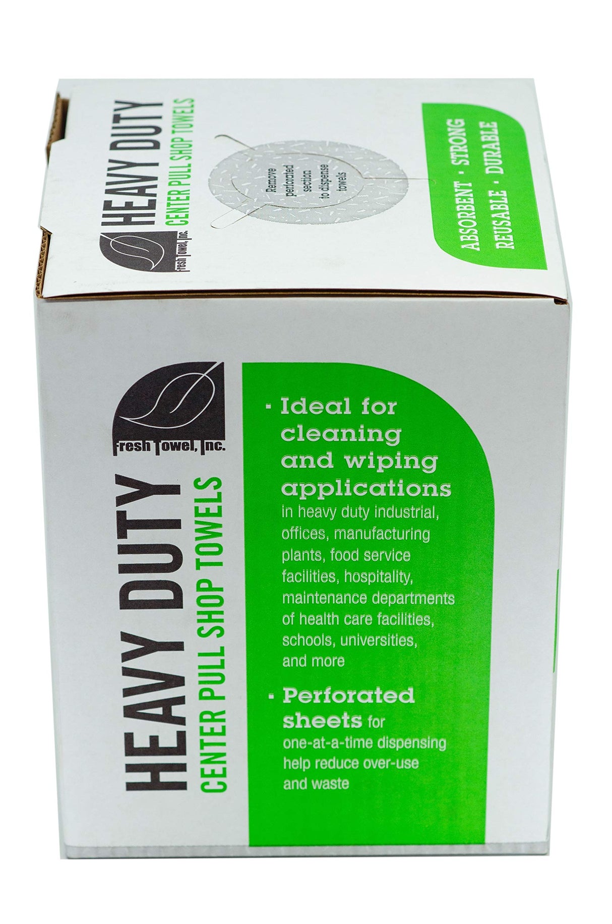 Fresh Towel Heavy Duty Center Pull Shop Towel Rags for Cleaning- (1 Box of 160 Sheets) Disposable Cleaning Towels - 9 x 12 inches - FT800 (White) Fresh Towel, Inc.