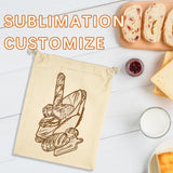 OKBA 10PCS Sublimation blank drawstring bag Reusable canvas Heat Press DIY crafts Party Wedding Christmas storage Home party art supplies OKBA