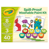 Crayola Spill Proof Paint Set (8ct), Washable Toddler Paint Kit, with Activity Pages, Kids Paint Brushes, Paint Pots, Ages 3+ Crayola