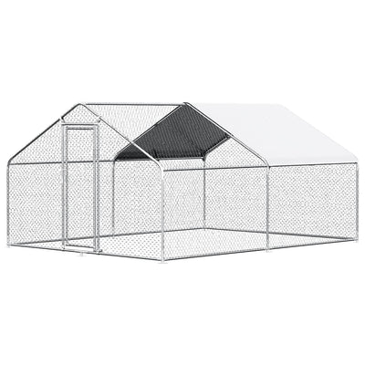 Chicken Coop Large Metal Chicken House Chicken Pen Outdoor for More Than Chickens Poultry Cage with Waterproof Cover for Rabbits Duck Walk-in Chicken