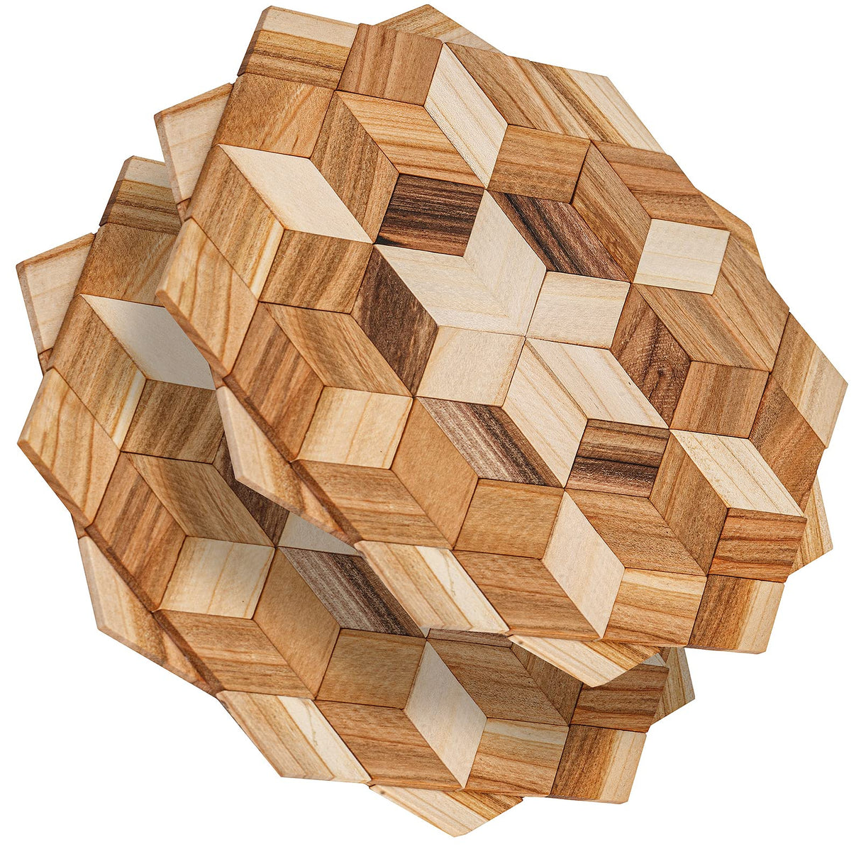 Wooden Trivets for Hot Dishes - 2 pcs Natural Handmade Wood Trivet Mat - Sturdy and Durable 7.5'' Kitchen Hot Pads - Wooden Trivet Frame for Hot Pots KIBS group