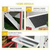 PawHut 51" Small Chicken Coop with Storage Box, Wooden Chicken Coop Chicken House Outdoor Hen House with Nesting Box, Slide-Out Tray, White PawHut