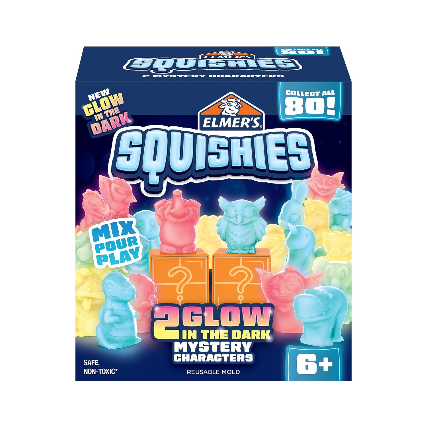 Elmer’s Squishies Kids’ Activity Kit, DIY Glow in The Dark Squishy Toy Kit Creates 2 Mystery Characters, Kids Crafts and Art Supplies for Kids,13 Elmer's