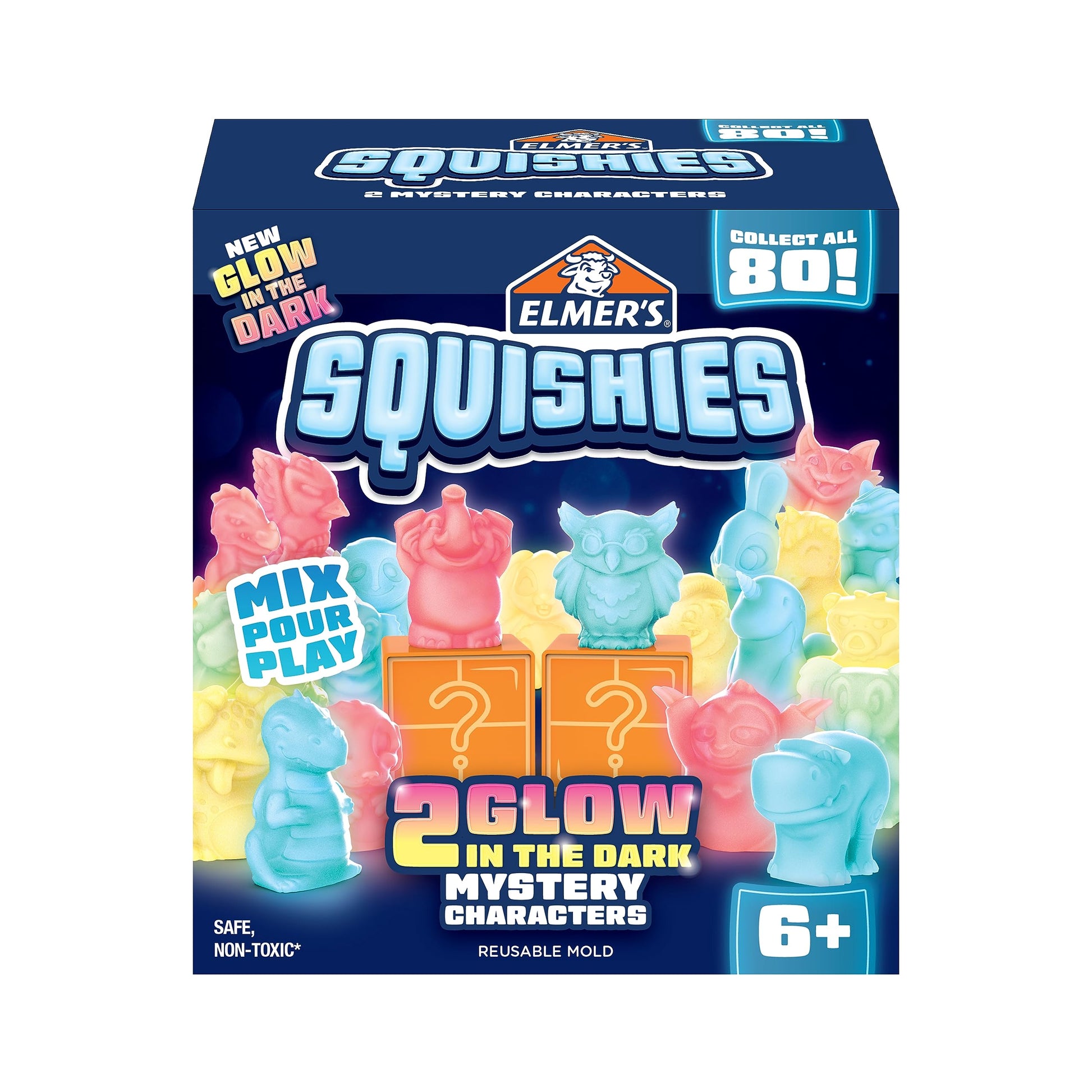 Elmer’s Squishies Kids’ Activity Kit, DIY Glow in The Dark Squishy Toy Kit Creates 2 Mystery Characters, Kids Crafts and Art Supplies for Kids,13 - WoodArtSupply