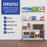 Heavy-Duty NSF Certified Metal Wire Shelving Unit with Wheels and Adjustable Feet by SafeRacks SafeRacks