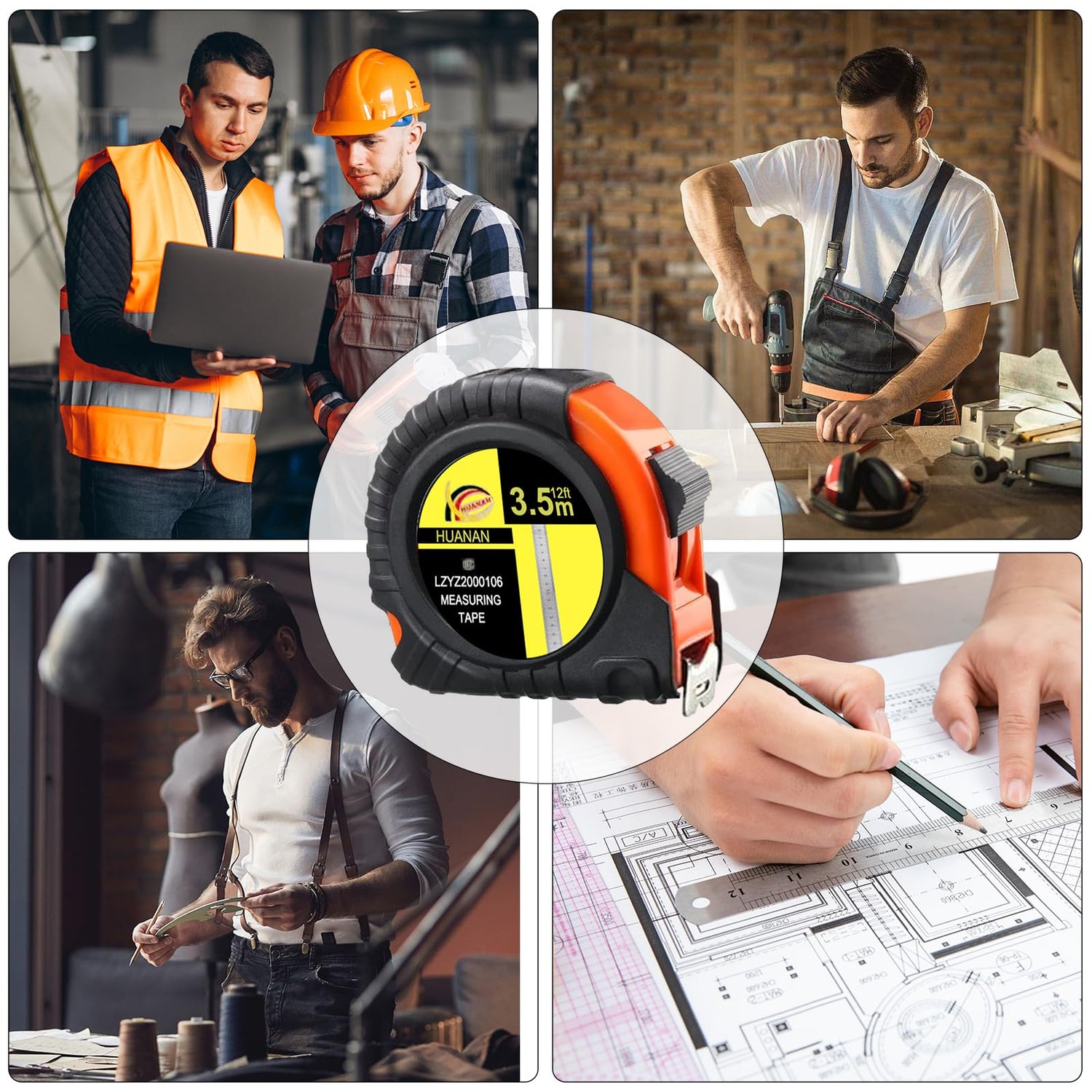 Merkaunis 20 Pcs Tape Measure 12 ft, Retractable Measuring Tape Bulk Self Locking Measurement Tape Easy to Read with Fractions 1/8, Steel Power Tape Merkaunis