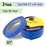 Bates- Painters Tape, 0.7 inch Paint Tape, 3 Pack, 54 Yards, 162 Yards in Total, Painting Tape, Masking Tape, Blue Masking Tape, Wall Safe Tape, Bates Choice