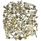 125 PCS Vintage Skeleton Key Set Charms, JIALEEY Mixed Antique Style Bronze Brass for Pendant DIY Jewelry Making Wedding Party Favors JIALEEY