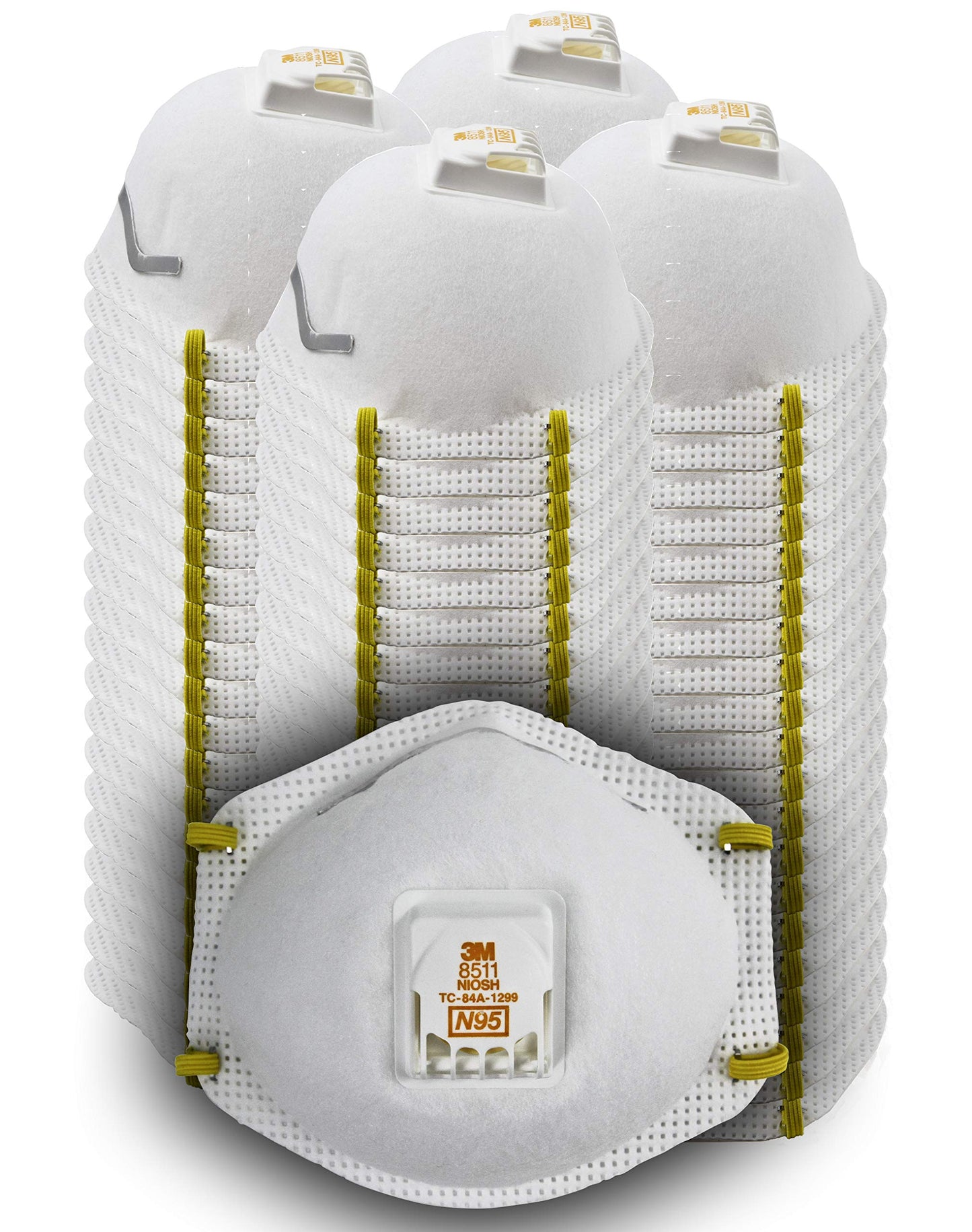 3M 8511 Particulate Disposable Respirator, N95, Pack of 80, Cool Comfort and Fewer Pressure Points with Dual Point Attachment for Grinding, Sanding,
