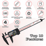 Digital Caliper, Esydon Upgraded Calipers 6 inch, Measuring Tool, Electronic Ruler, with Large LCD Screen, Auto-Off Feature, Inch and Millimeter Esydon