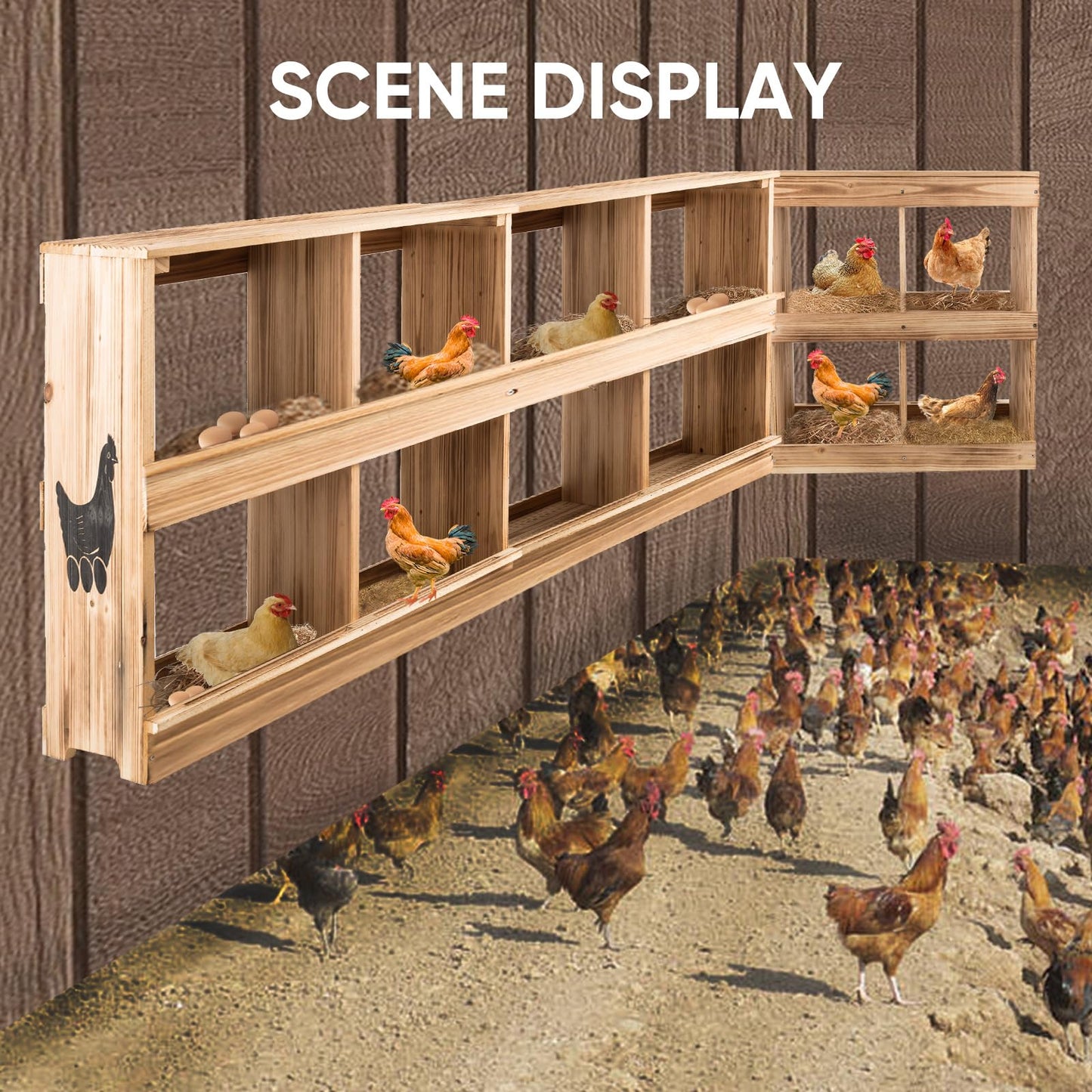 Nesting Boxes for Chicken Coop - Wooden Chicken Nesting Box for Poultry Heavy Duty 4 Compartments Laying Eggs Nest Box Wall Mount for Chickens, Hens, - WoodArtSupply