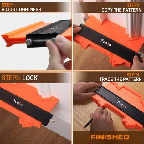 Contour Gauge (12 Inch) with Lock Profile Tool, Christmas Day Gifts Woodworking Tools Carpenter Tools for Men Construction Scribe Tools, Gifts for Feeke