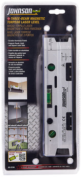 Johnson Level & Tool 40-6184 Magnetic Torpedo Laser Level, Silver & Black, 1 Laser Level Johnson