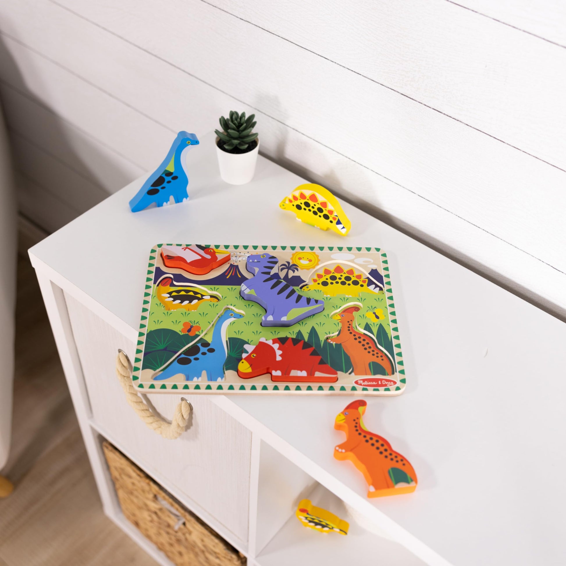 Melissa & Doug Dinosaur Wooden Chunky Puzzle (7 pcs) - WoodArtSupply