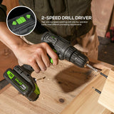 GALAX PRO Cordless Drill Driver/Impact Driver with 1pcs 1.3Ah Lithium-Ion Batteries, Charger Kit, 11pcs Accessories and Tool Bag GALAX PRO