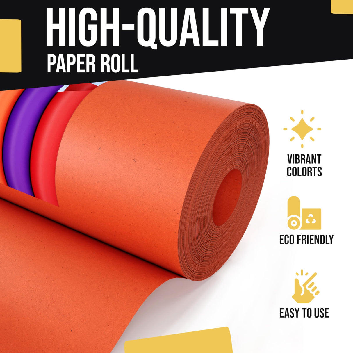 Orange Kraft Paper Roll 17.75" X 1320" (110' Ft) Colored Paper Roll - Kraft Wrapping Paper Perfect as Shipping Paper - Packing Paper Roll - Craft Crown Display